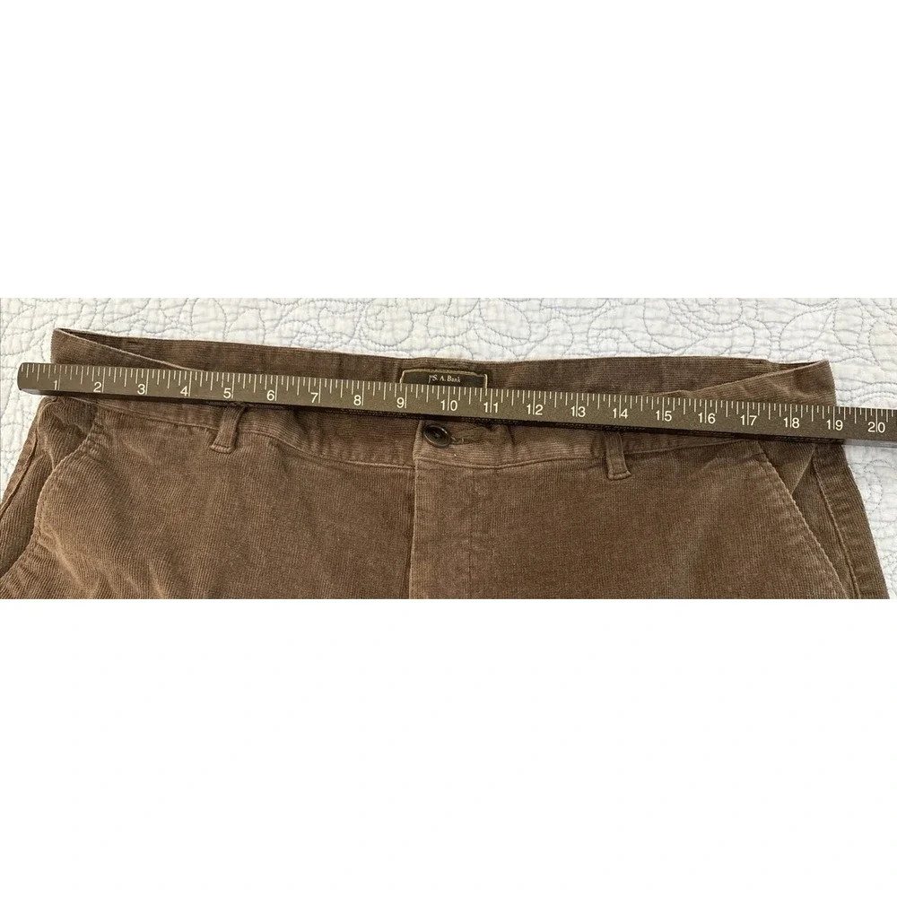 Jos A Bank Reserve Mens 40x32 Brown Corduroy Pants Flat Front Dress Casual